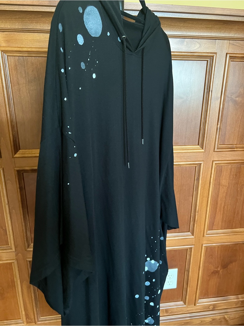 Yohji Yamamoto Jersey Jumbo Shirt with Hood Splash Pattern Black Size 3 (M/L) - Picture 5 of 16